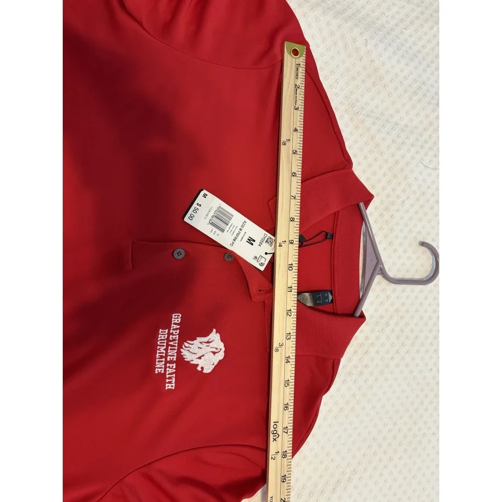 adidas Golf Men's Red Solid Short Sleeve Collared Polo Embroidered Logo M